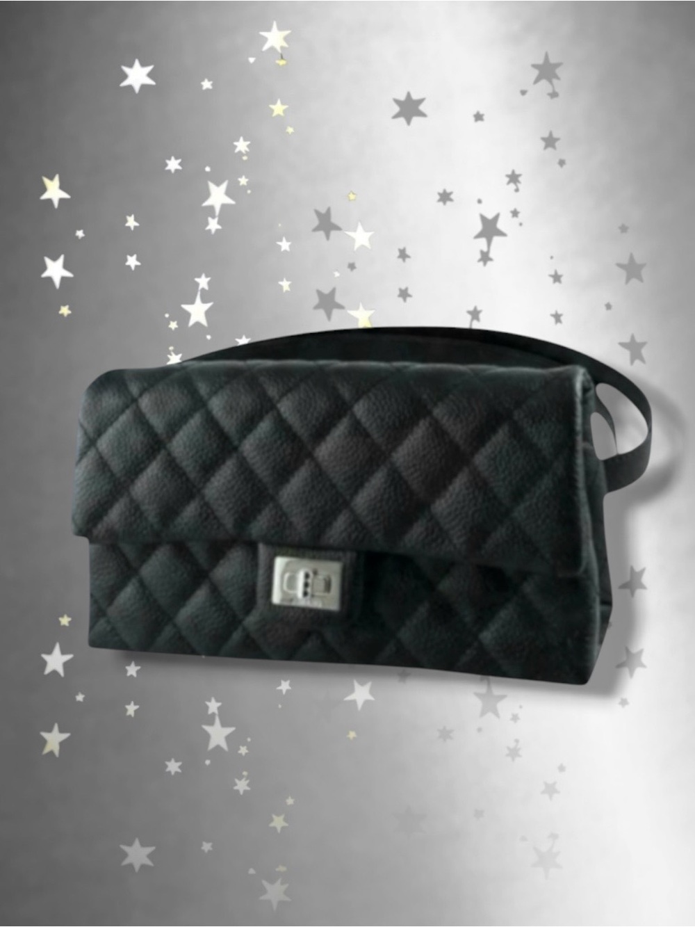 🆕🩷CHANEL Calfskin (CAVIAR) Quilted 2.55 Reissue Faux Lock Belt Bum Bag Sling Bag